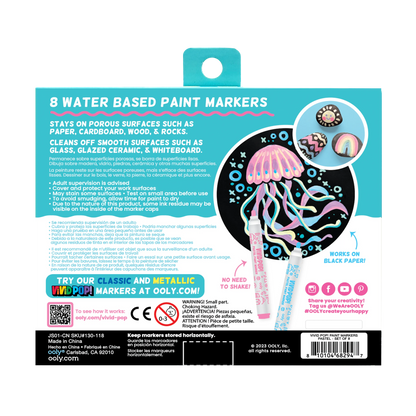 Vivid Pop! Water Based Paint Markers - Pastel - Set of 8 back of packaging