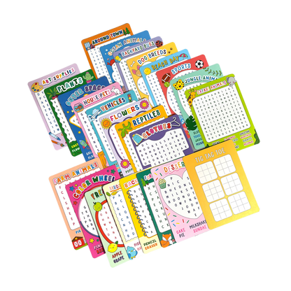All activity cards from the OOLY Word Search Activity Cards