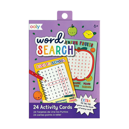 Packaging front of OOLY Word Search Activity Cards