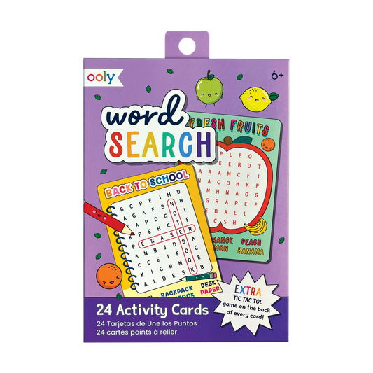 Packaging front of OOLY Word Search Activity Cards