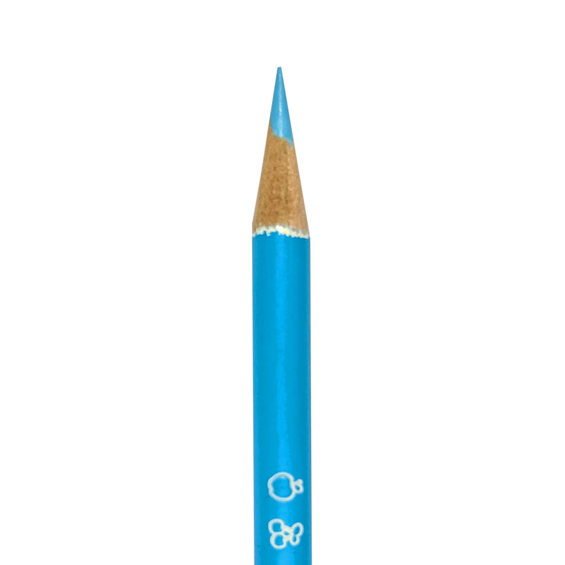 Close up of blue colored pencil from OOLY Yummy Yummy Fruit Scented Colored Pencils set