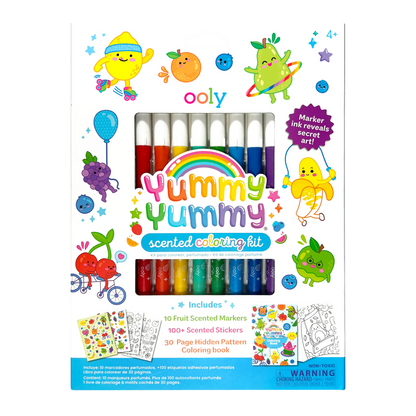 Front of package of OOLY Yummy Yummy Scented Coloring Kit - Markers Stickers Coloring Book