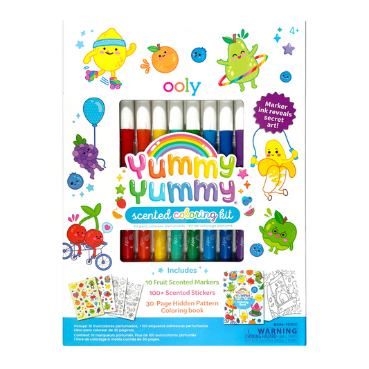 Front of package of OOLY Yummy Yummy Scented Coloring Kit - Markers Stickers Coloring Book