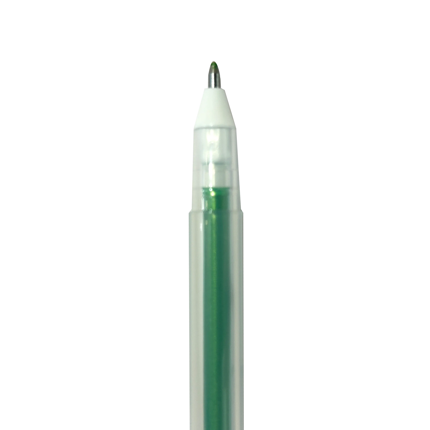 Close up of green OOLY Yummy Yummy Metallic Scented Gel Pen tip