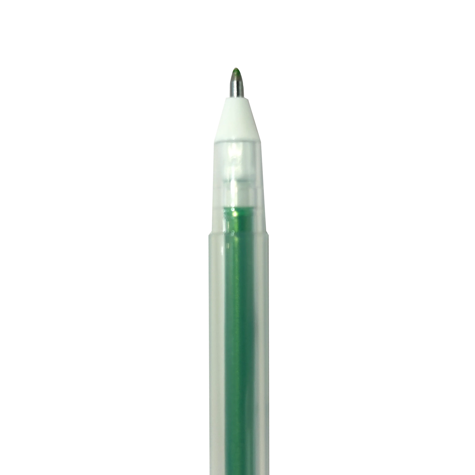 Close up of green OOLY Yummy Yummy Metallic Scented Gel Pen tip