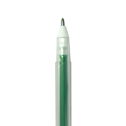 Close up of green OOLY Yummy Yummy Metallic Scented Gel Pen tip