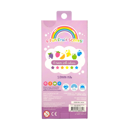 OOLY Yummy Yummy Scented Gel Pens Neon back of packaging