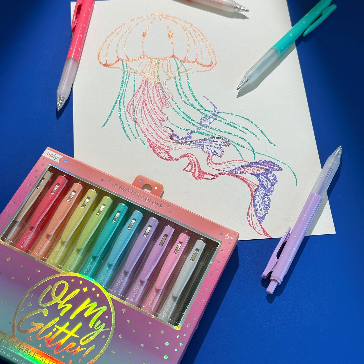 Oh My Glitter!: Retractable Glitter Ink Gel Pens (Set of 12)