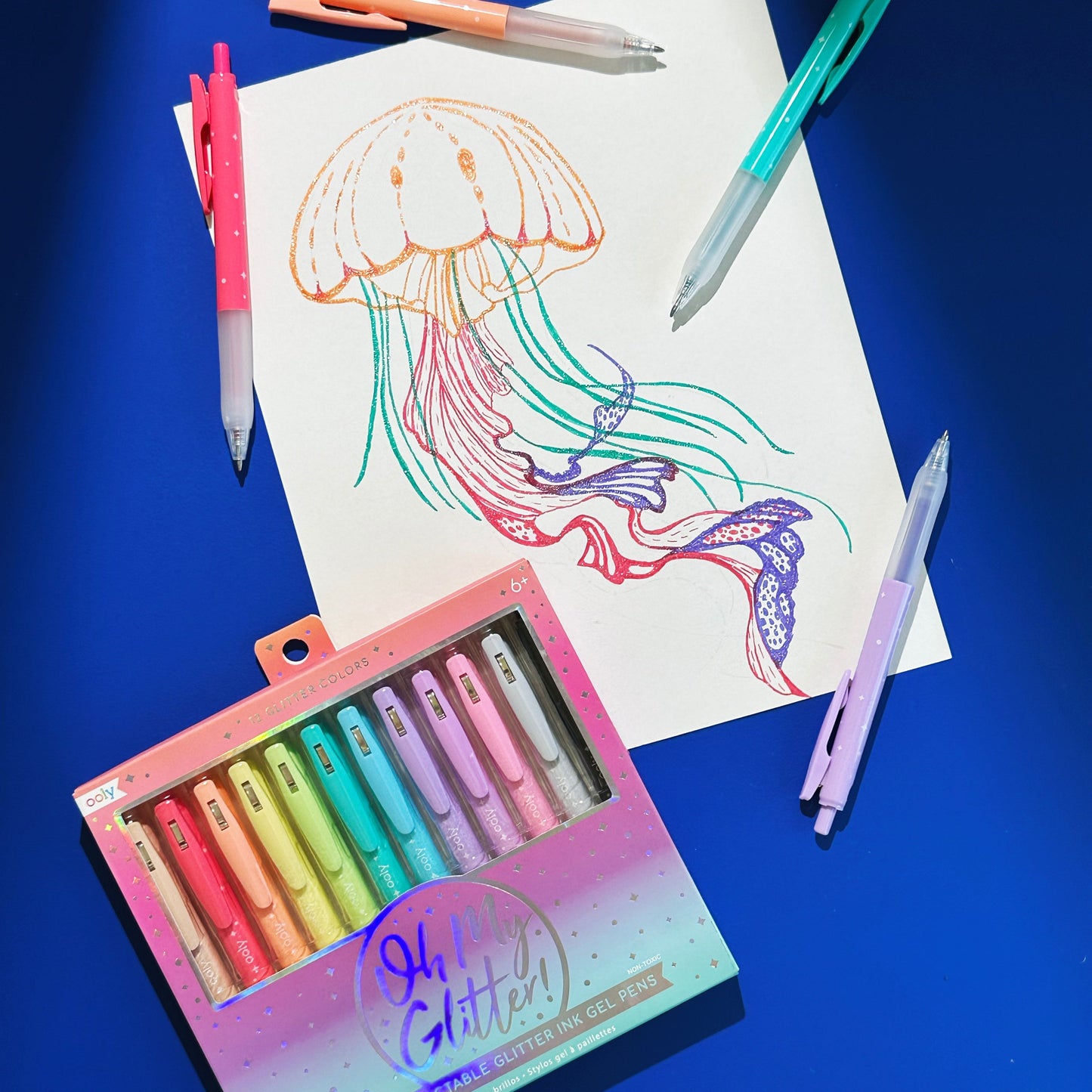 Oh My Glitter!: Retractable Glitter Ink Gel Pens (Set of 12)
